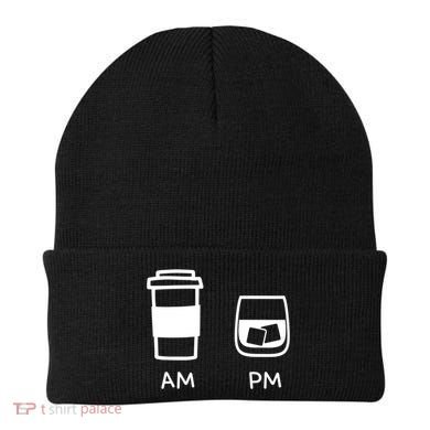 Big And Tall Am To Pm Coffee Whisky Rum Tequila Vodka Beanie