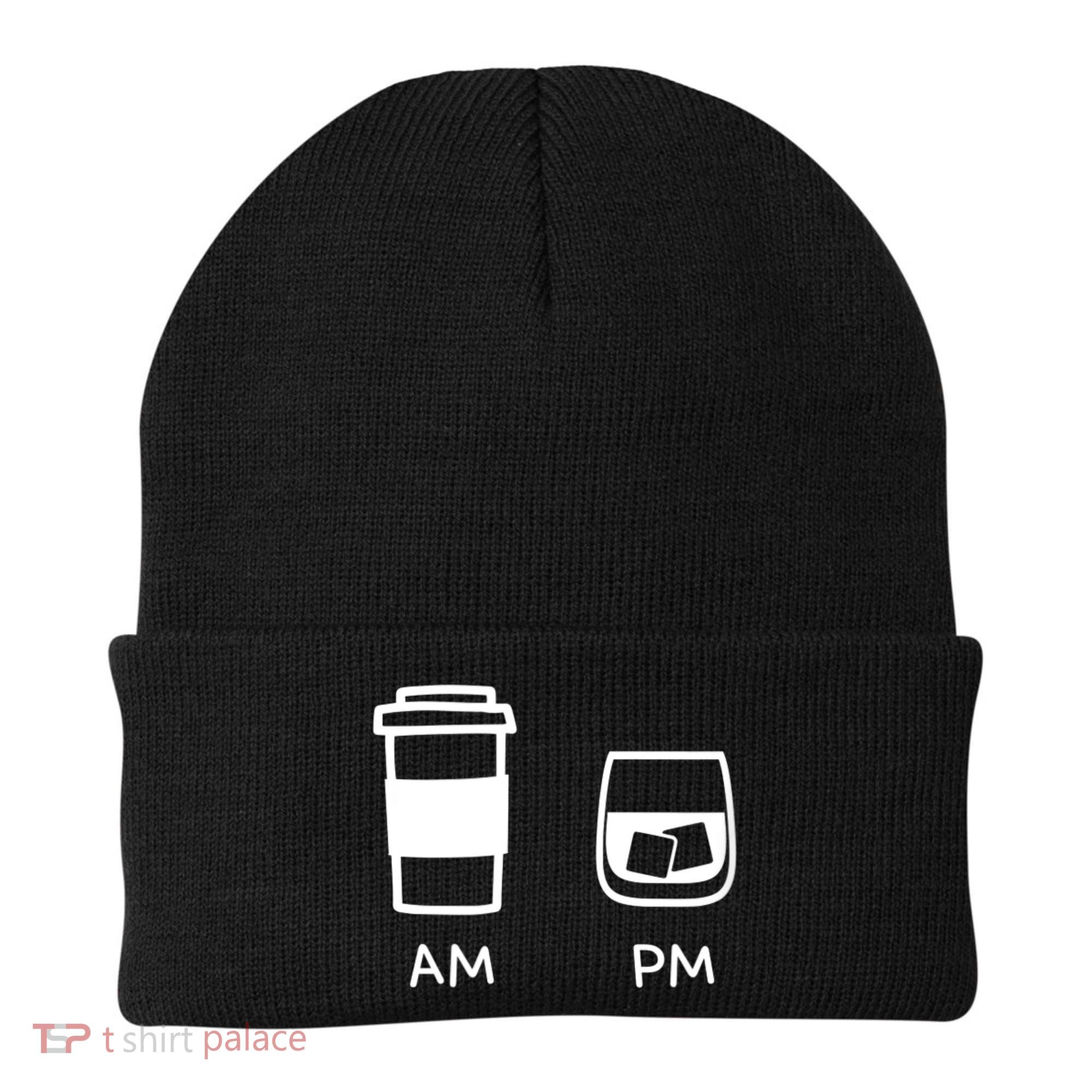 Big And Tall Am To Pm Coffee Whisky Rum Tequila Vodka Beanie