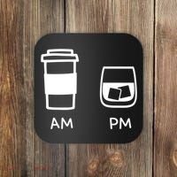 Big And Tall Am To Pm Coffee Whisky Rum Tequila Vodka Coaster thumb 0