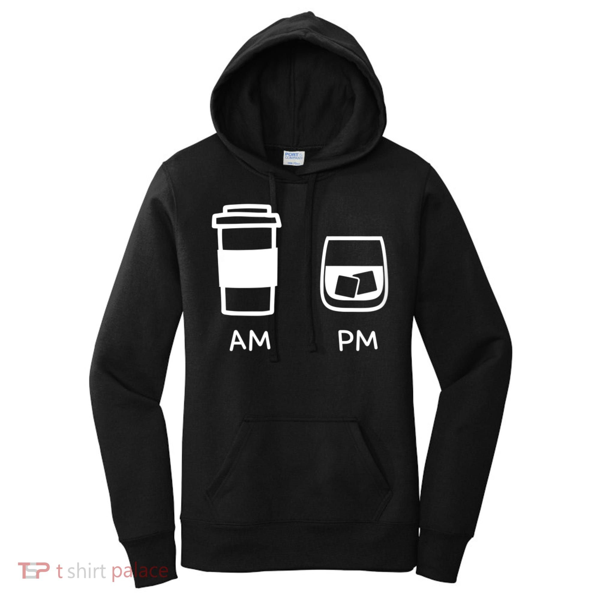 Big And Tall Am To Pm Coffee Whisky Rum Tequila Vodka Women's Hoodie
