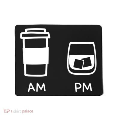 Big And Tall Am To Pm Coffee Whisky Rum Tequila Vodka Mousepad
