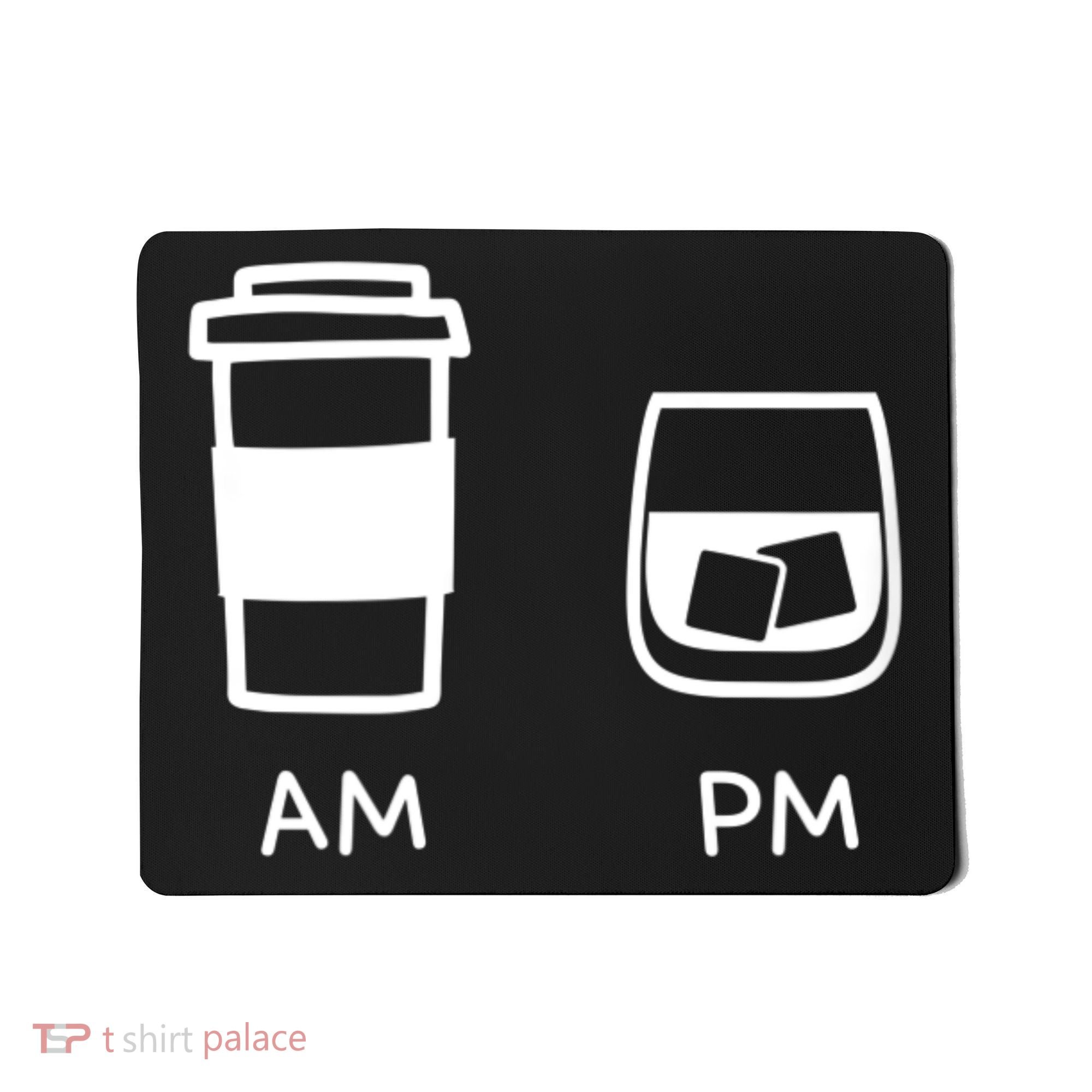 Big And Tall Am To Pm Coffee Whisky Rum Tequila Vodka Mousepad
