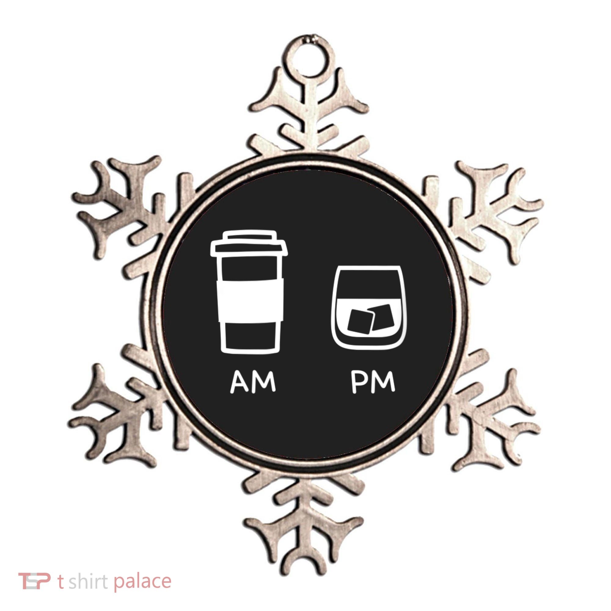 Big And Tall Am To Pm Coffee Whisky Rum Tequila Vodka Ornament