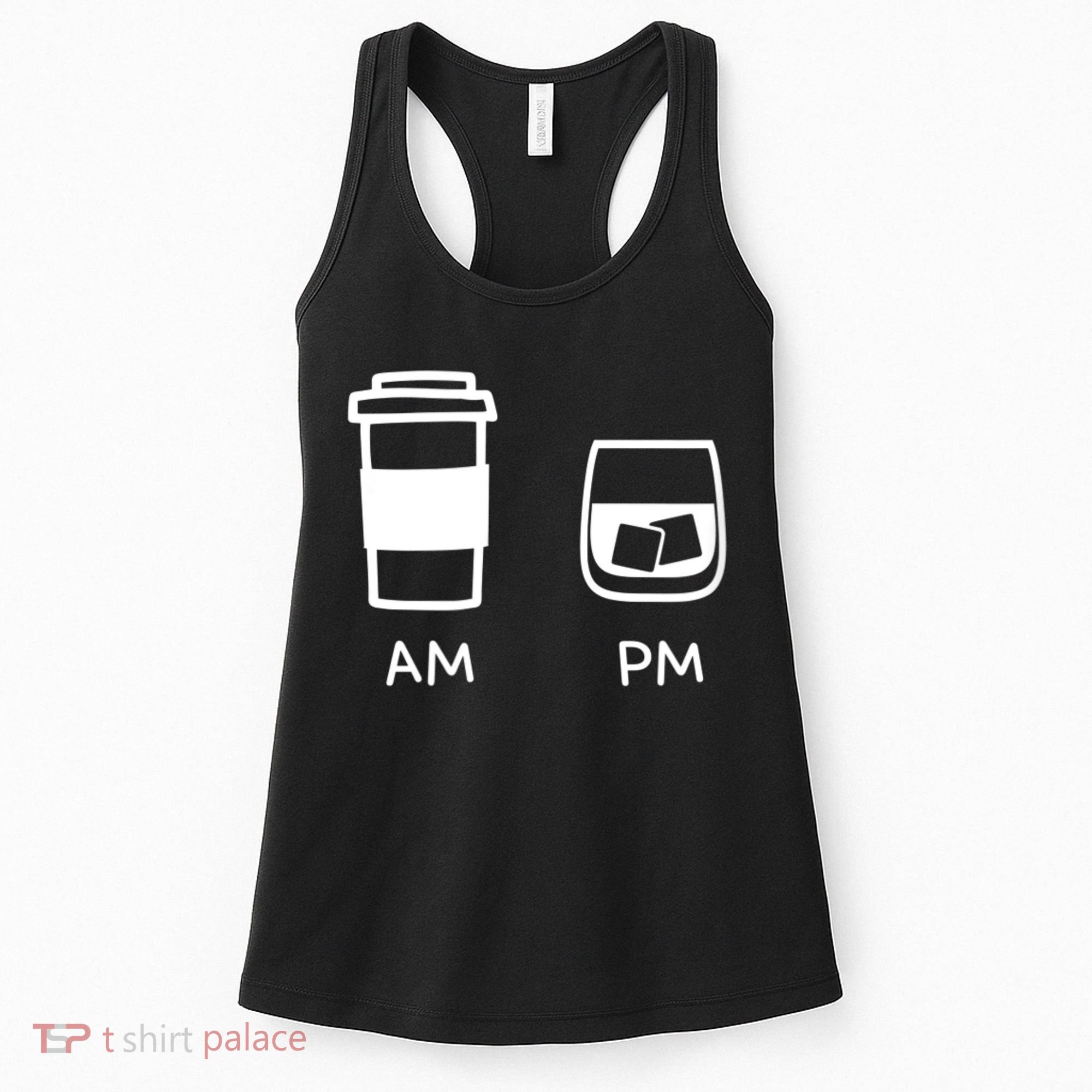 Big And Tall Am To Pm Coffee Whisky Rum Tequila Vodka Women's Tank Top