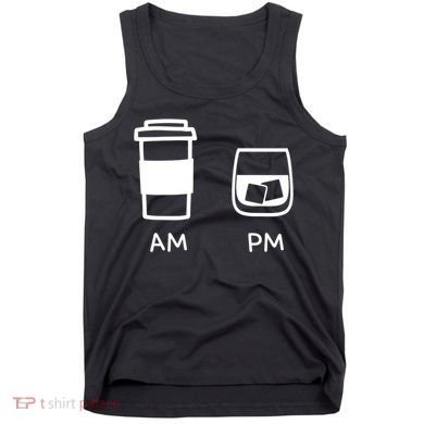 Big And Tall Am To Pm Coffee Whisky Rum Tequila Vodka Tank Top