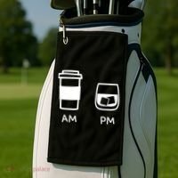 Big And Tall Am To Pm Coffee Whisky Rum Tequila Vodka Golf Towel thumb 2