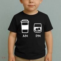 Big And Tall Am To Pm Coffee Whisky Rum Tequila Vodka Toddler T-Shirt thumb 2