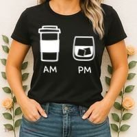 Big And Tall Am To Pm Coffee Whisky Rum Tequila Vodka Women's T-Shirt thumb 2