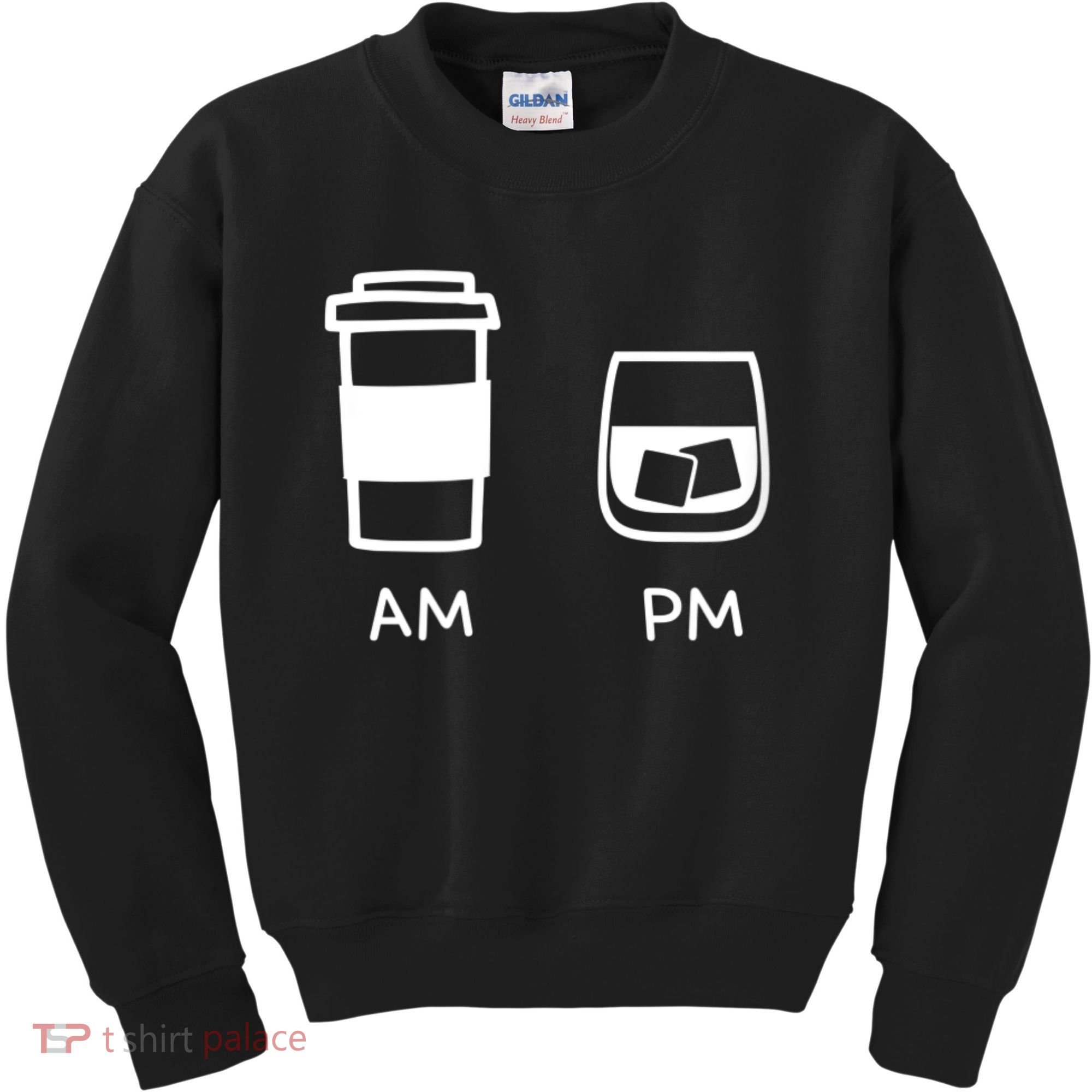 Big And Tall Am To Pm Coffee Whisky Rum Tequila Vodka Kids Sweatshirt