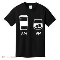 Big And Tall Am To Pm Coffee Whisky Rum Tequila Vodka Kids T-Shirt thumb 0