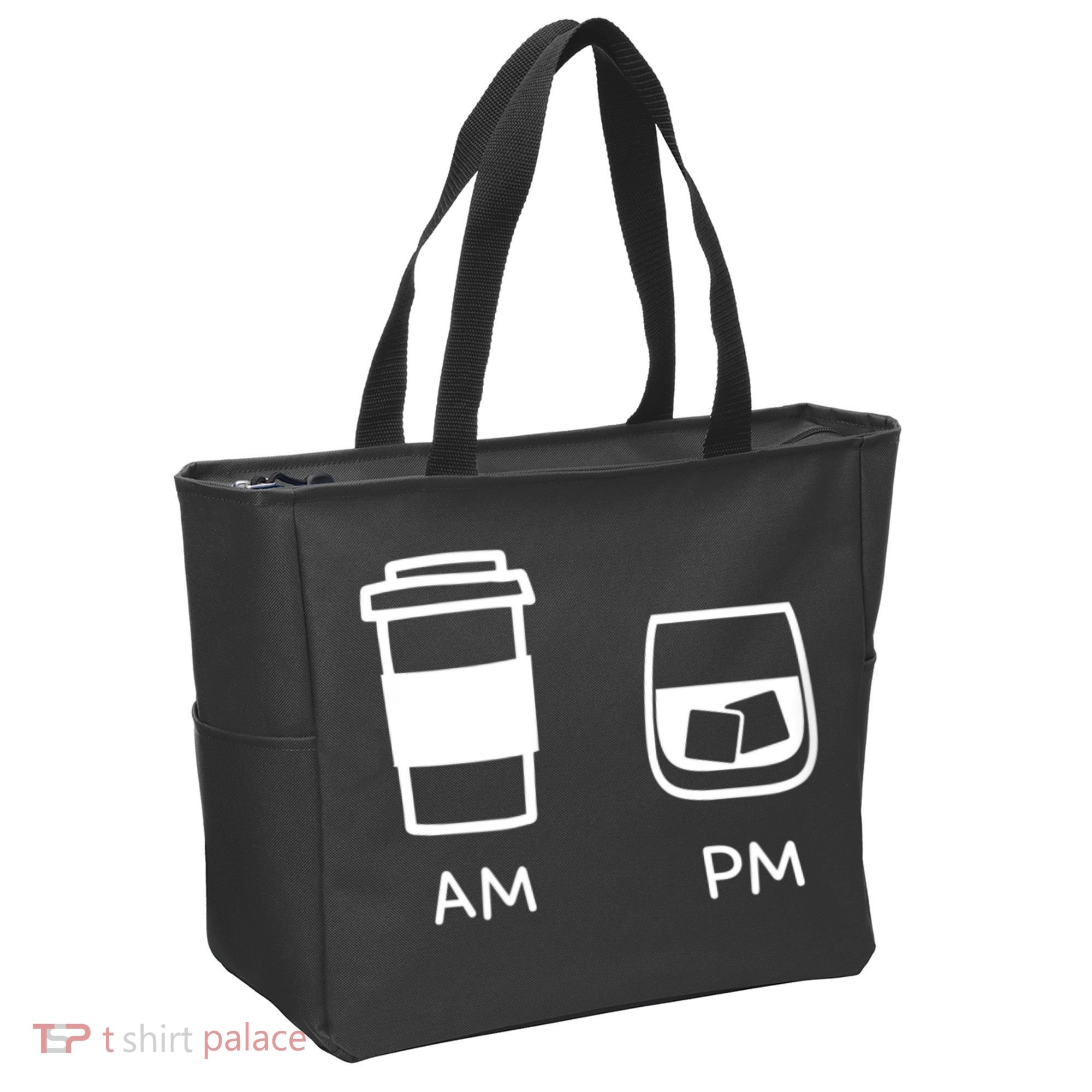 Big And Tall Am To Pm Coffee Whisky Rum Tequila Vodka Tote Bag