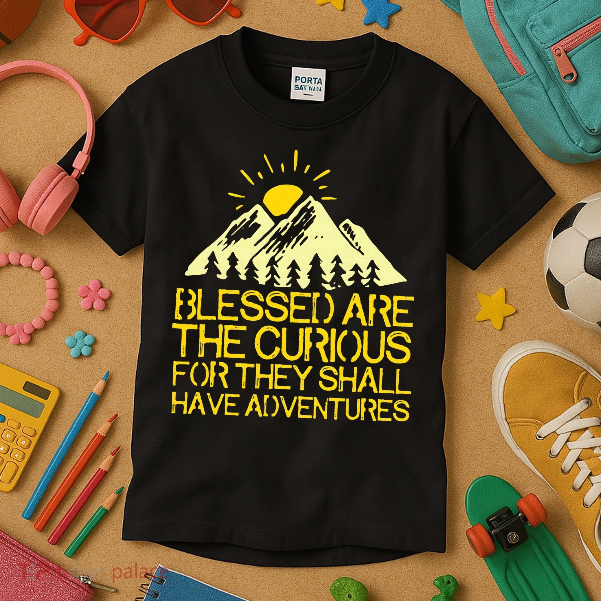 Blessed Are The Curious For They Shall Have Adventures Kids T-Shirt