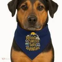 Blessed Are The Curious For They Shall Have Adventures USA-Made Doggie Bandana thumb 1