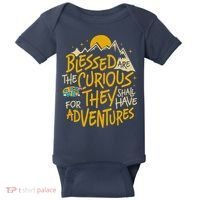 Blessed Are The Curious For They Shall Have Adventures Baby Bodysuit thumb 0