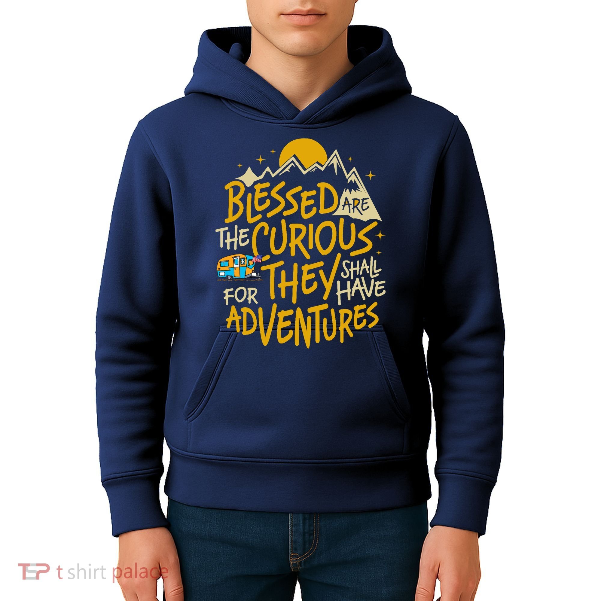 Blessed Are The Curious For They Shall Have Adventures Kids Hoodie