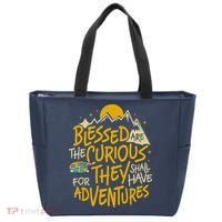 Blessed Are The Curious For They Shall Have Adventures Tote Bag thumb 0