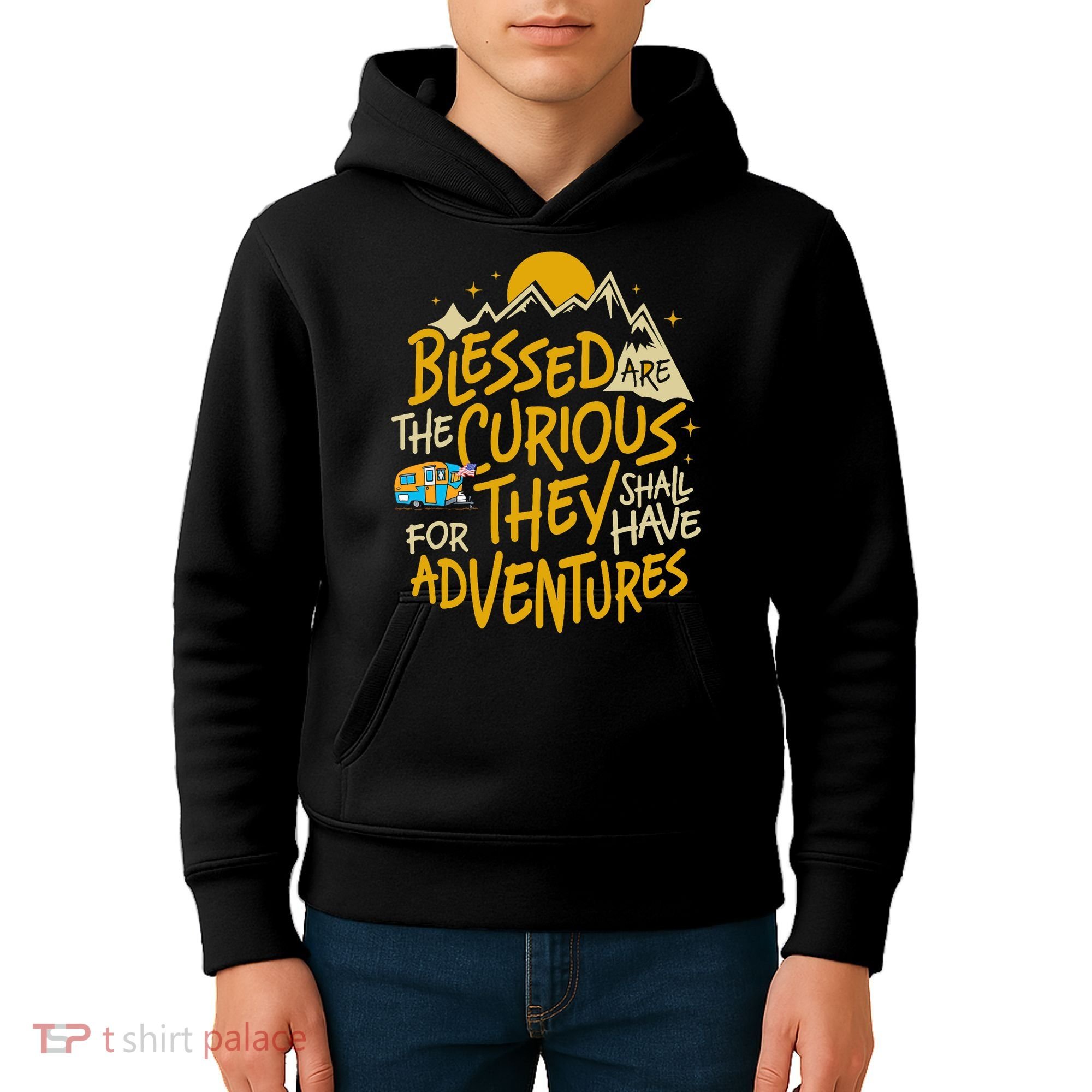 Blessed Are The Curious They Shall Have Adventures Kids Hoodie