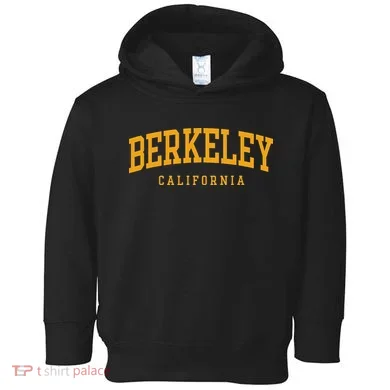 Berkeley Arched Text Yellow Toddler Hoodie