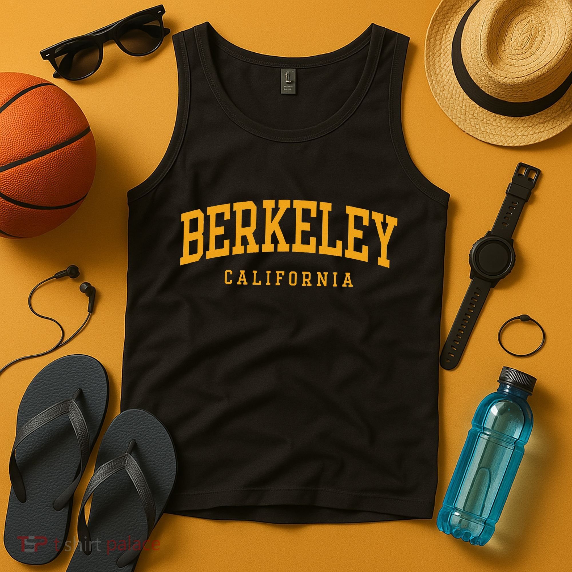 Berkeley Arched Text Yellow Tank Top