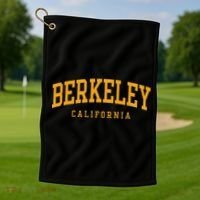 Berkeley Arched Text Yellow Golf Towel thumb 1