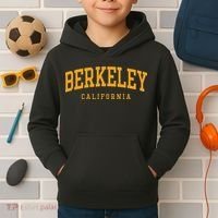 Berkeley Arched Text Yellow Kids Hoodie thumb 2