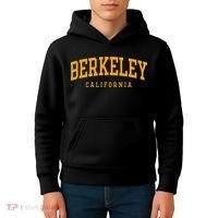 Berkeley Arched Text Yellow Kids Hoodie thumb 4