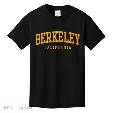 Berkeley Arched Text Yellow Kids T-Shirt