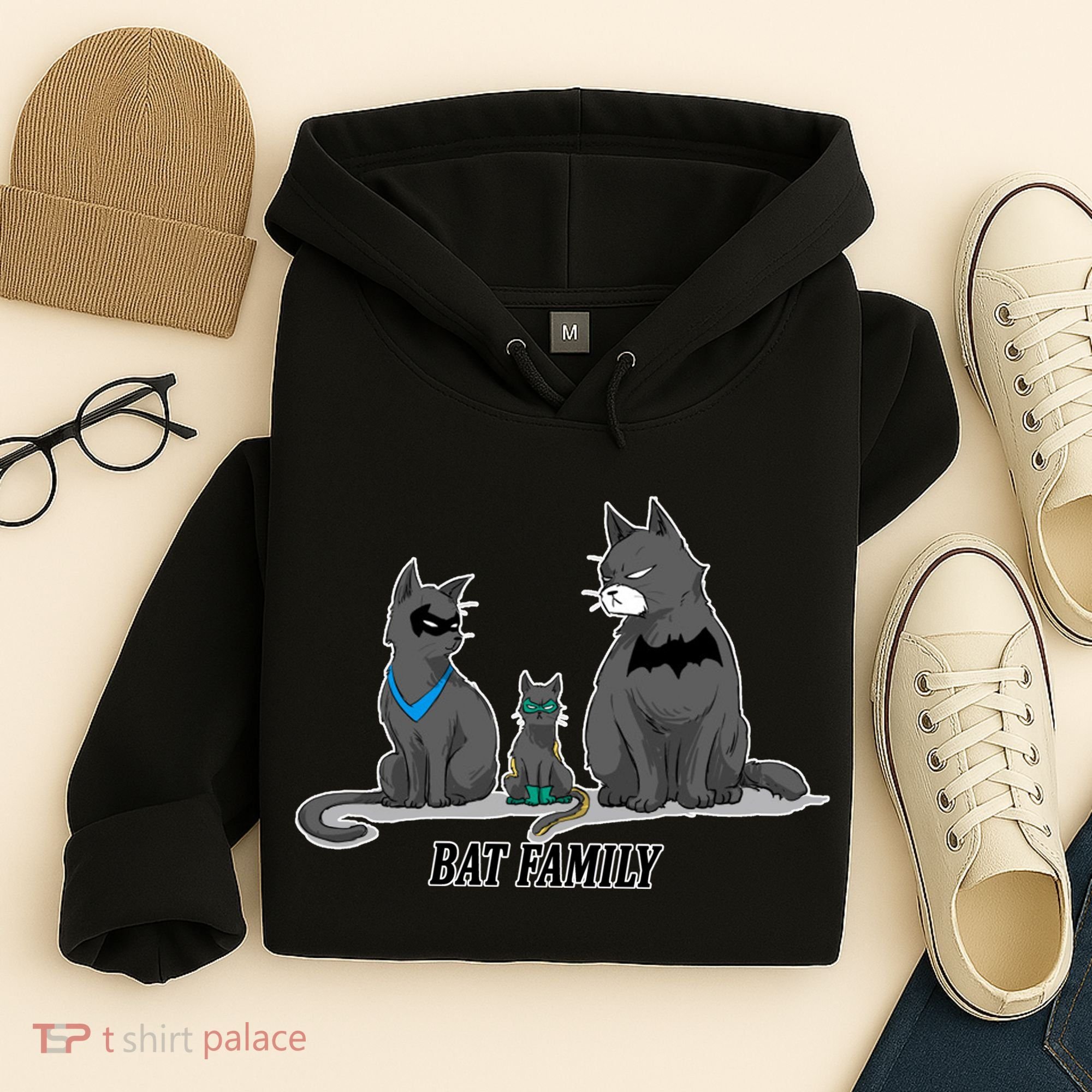 Batfamily Bat Cat Family Cartoon Spoof Hoodie