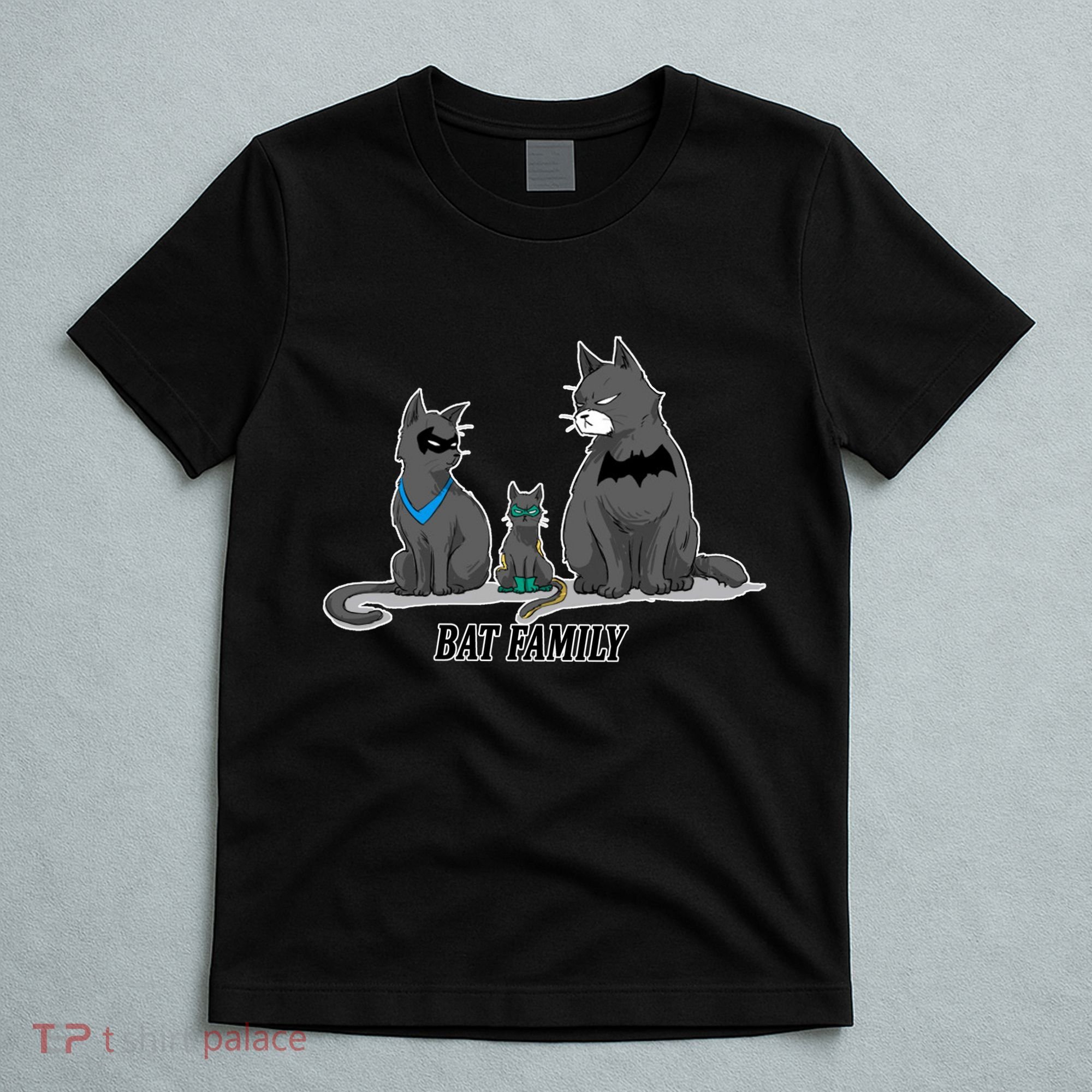 Batfamily Bat Cat Family Cartoon Spoof T-Shirt