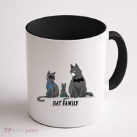 Batfamily Bat Cat Family Cartoon Spoof Coffee Mug thumb 1
