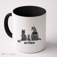 Batfamily Bat Cat Family Cartoon Spoof Coffee Mug thumb 0