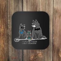 Batfamily Bat Cat Family Cartoon Spoof Coaster thumb 0