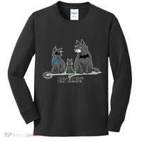Batfamily Bat Cat Family Cartoon Spoof Kids Long Sleeve Shirt thumb 0