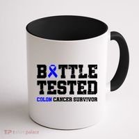 Battle Tested Colon Cancer Survivor Coffee Mug thumb 1