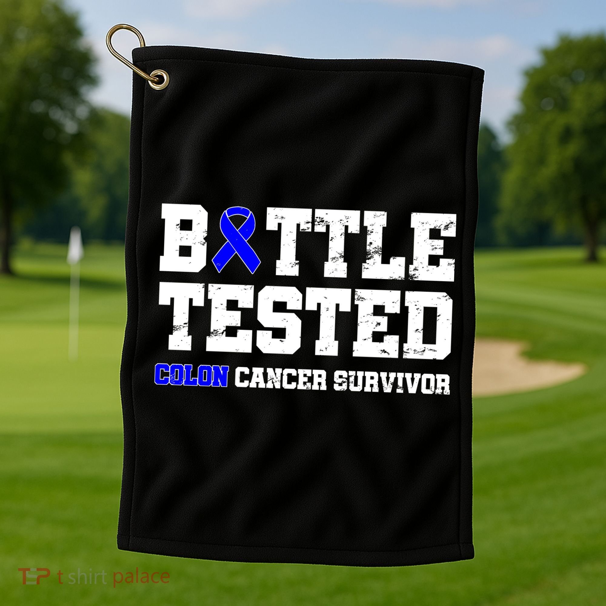 Battle Tested Colon Cancer Survivor Golf Towel