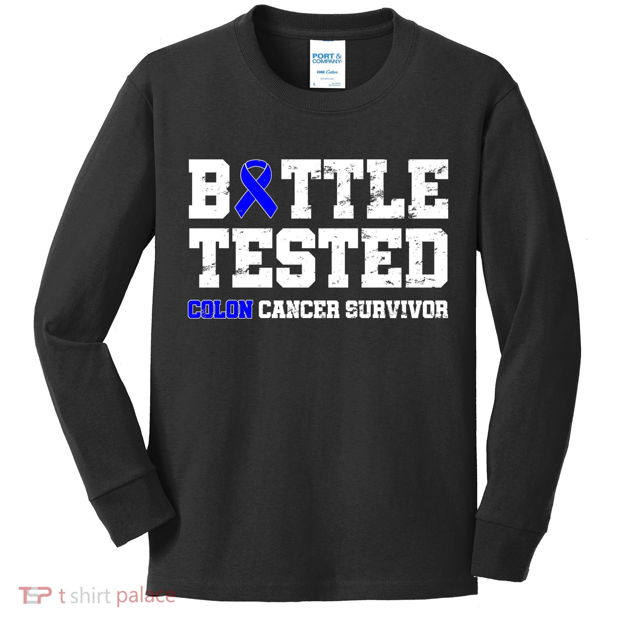 Battle Tested Colon Cancer Survivor Kids Long Sleeve Shirt