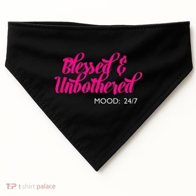 Blessed And Unbothered My Mood Christian USA-Made Doggie Bandana