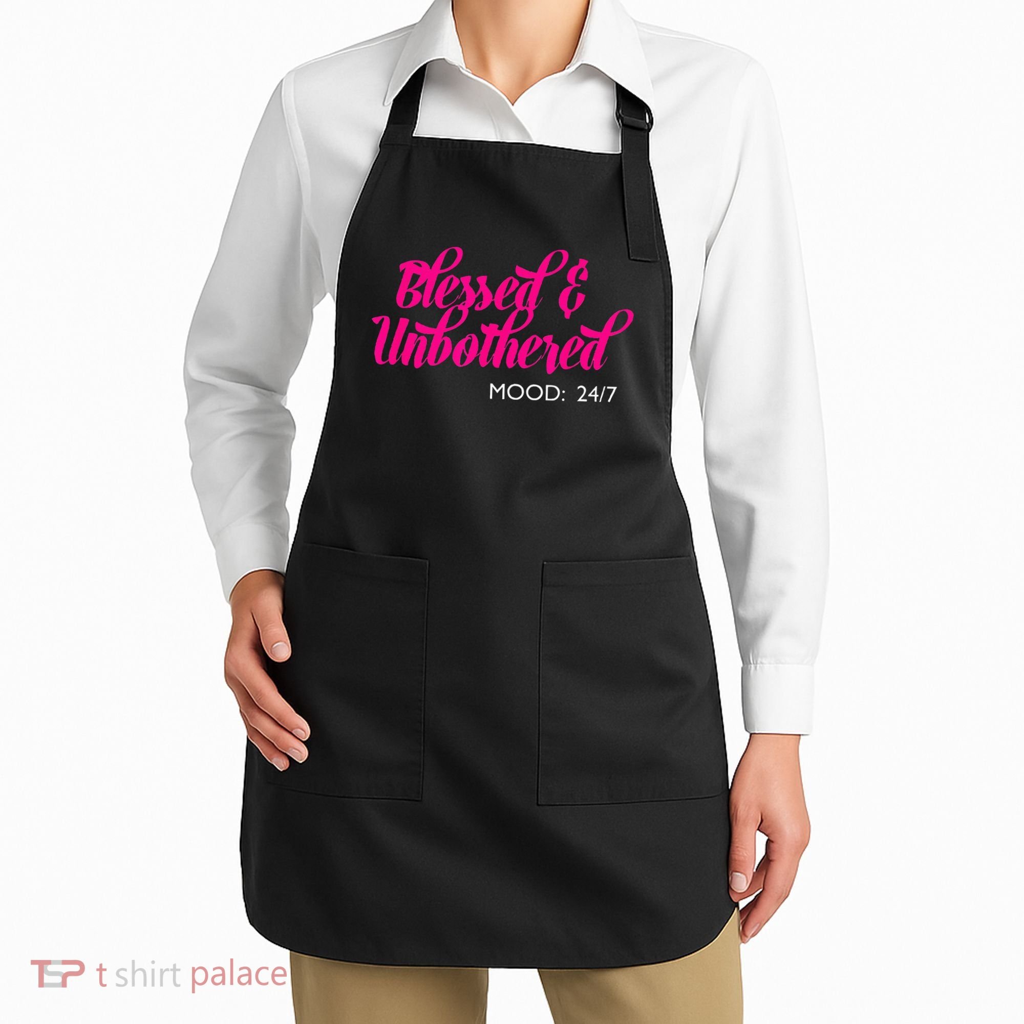 Blessed And Unbothered My Mood Christian Apron