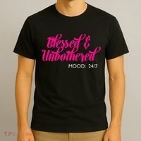 Blessed And Unbothered My Mood Christian T-Shirt thumb 3