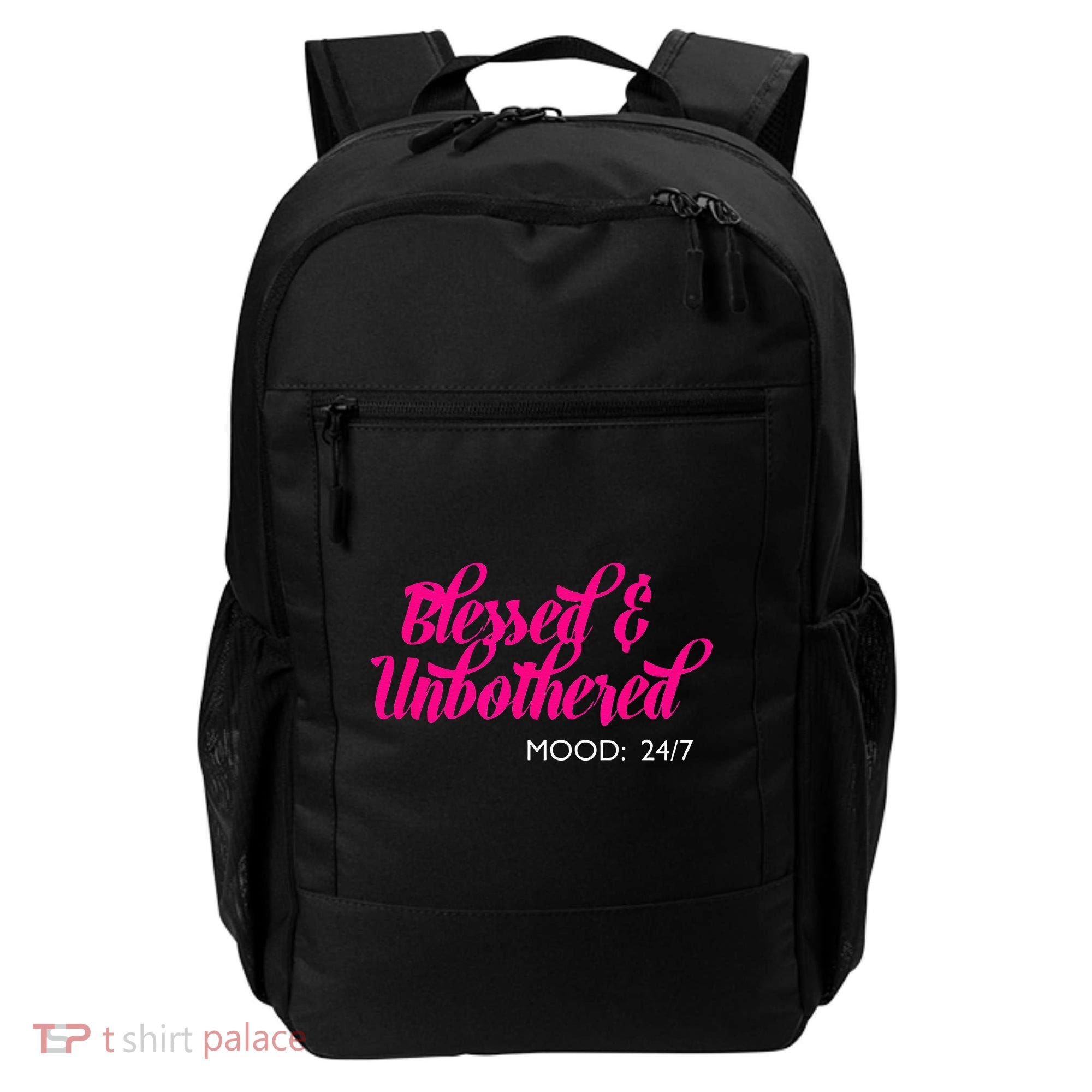 Blessed And Unbothered My Mood Christian Backpack