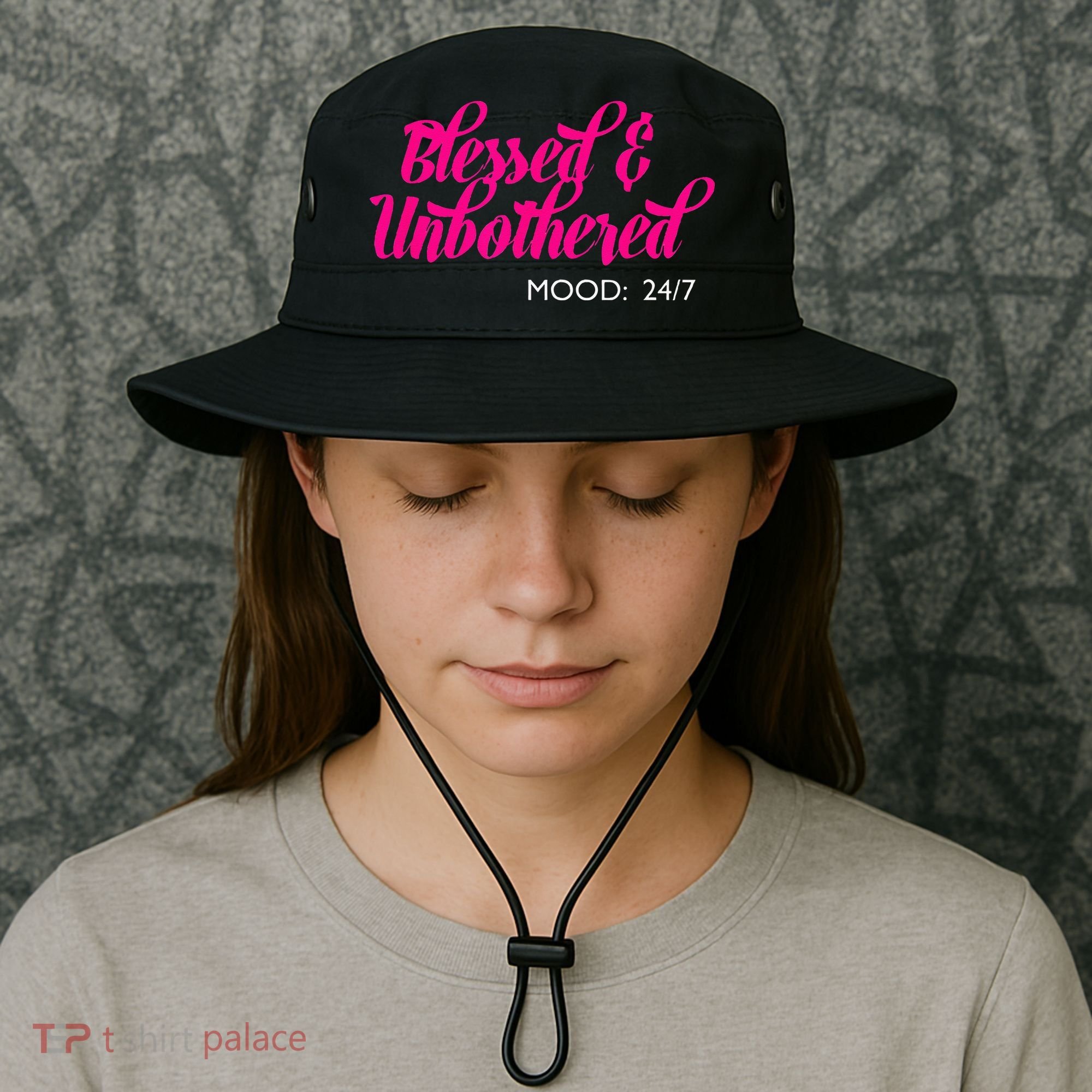 Blessed And Unbothered My Mood Christian Bucket Hat