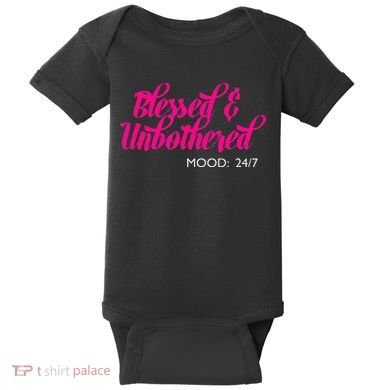 Blessed And Unbothered My Mood Christian Baby Bodysuit