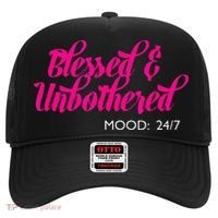 Blessed And Unbothered My Mood Christian Hat thumb 0