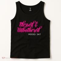 Blessed And Unbothered My Mood Christian Tank Top thumb 2