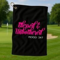 Blessed And Unbothered My Mood Christian Golf Towel thumb 1