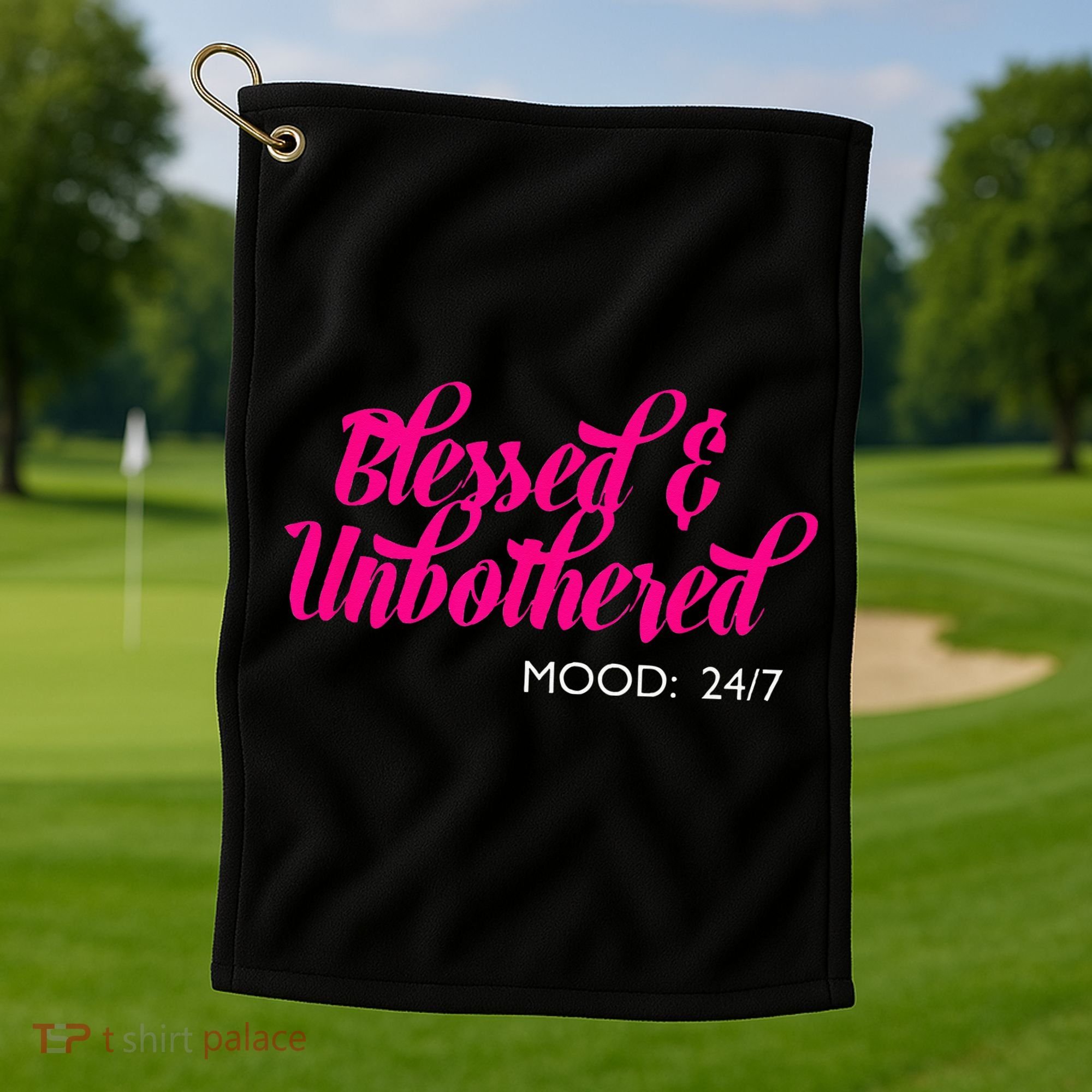 Blessed And Unbothered My Mood Christian Golf Towel
