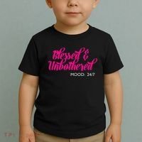 Blessed And Unbothered My Mood Christian Toddler T-Shirt thumb 2