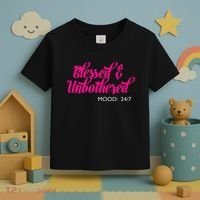 Blessed And Unbothered My Mood Christian Toddler T-Shirt thumb 3