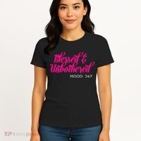 Blessed And Unbothered My Mood Christian Women's T-Shirt thumb 4