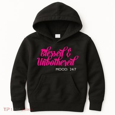 Blessed And Unbothered My Mood Christian Kids Hoodie